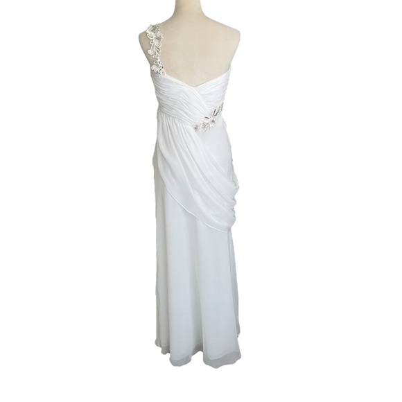 David’s Bridal Studio Floral One-Shoulder Ethereal Bridal Gown Dress Women 8 - Picture 3 of 10